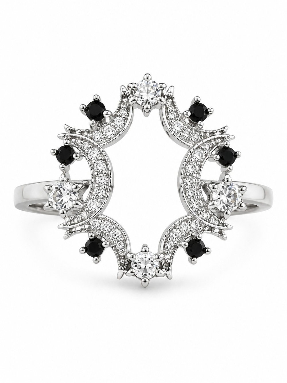 $7 When Bundled - Celestial Moon & Star Crystal Ring